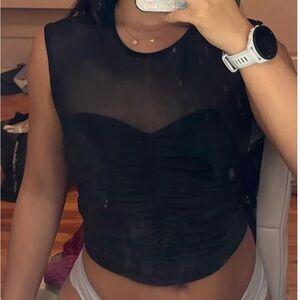 Dynamite Black Mesh Tank Top